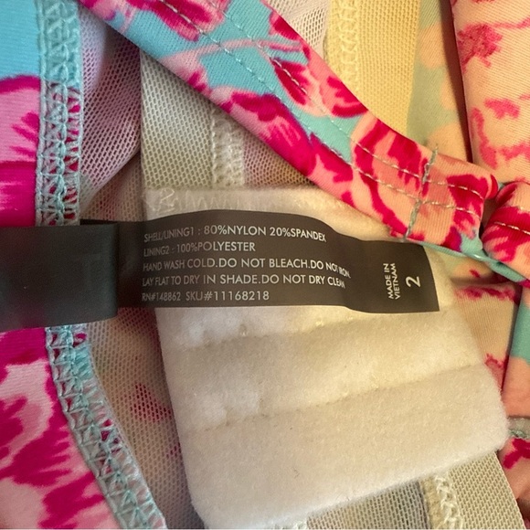 Torrid Peplum Tankini Top Size 2X Pink Blue Floral Swimwear Beach Push-up Pads - Picture 10 of 11